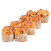 Аризона (8шт/265гр)259руб (рис,нори,сливочный сыр,огурец,помидор, копченый угорь,сыр моцарелла,майонез,кунжут)