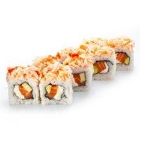 Восточный экспресс(8шт/220гр)209руб (рис, нори,копченый лосось,сливочный сыр,огурец,авокадо,снежный краб)